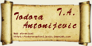 Todora Antonijević vizit kartica
